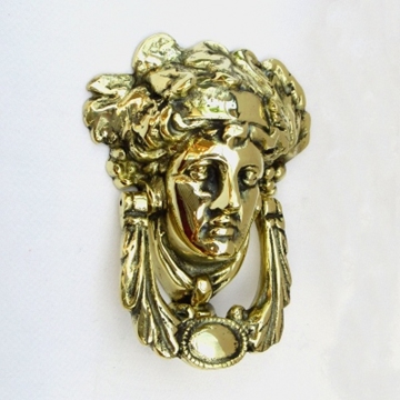 Solid Brass Regency Dionysus Face Door Knocker