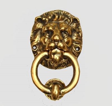 Solid Brass Lion with Ring Door Knocker