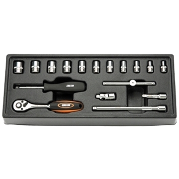 Custor 1/4" Socket & Ratchet Tool Kit (17 Piece)