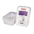 Plastic Trays & Lids, 500ml. (16x6) - (Case of 16)