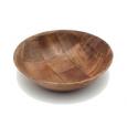 Round Woven Wooden Bowl 10"