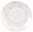 Pink Spotted Vintage Cafe Saucer 6.25".
