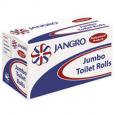 Jangro White Jumbo Toilet Roll 2.25" Core 2ply. (6)