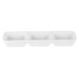 Porcelite Three Division Dip Tray 7.75"x2.5". (6)