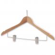 Security Wooden Hangers With Chrome Clips (50)