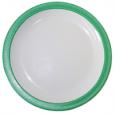 Green Rimmed Duo Polycarb Plate 9". (12)