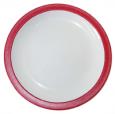 Red Rimmed Duo Polycarb Plate 9". (12)