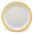 Yellow Rimmed White Polycarbonate Plate 6.7". (12)