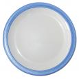 Blue Rimmed White Polycarbonate Plate 6.7". (12)