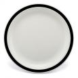 Black Rimmed White Polycarbonate Plate 6.7". (12)