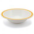 Yellow Rimmed White Polycarbonate Bowl 6.8". (12)