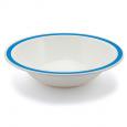 Blue Rimmed White Polycarbonate Bowl 6.8". (12)