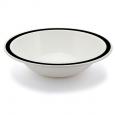 Black Rimmed White Polycarbonate Bowl 6.8". (12)
