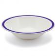 Purple Rimmed White Polycarbonate Bowl 6.8". (12)
