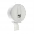 Mini Jumbo White Plastic Toilet Roll Dispenser.