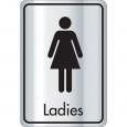 Silver & Black Ladies Toilet Door Sign.