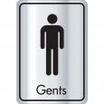 Silver & Black Gents Toilet Door Sign.