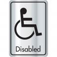 Alupanel Silver & Black Disabled Toilet Door Sign.