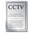 Brushed Silver CCTV In Operation Sign