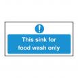 Sink for Food Wash Only Sign.