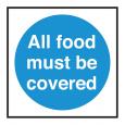 All Food Must Be Covered Sign.