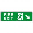 Fire Exit Right Down Direction Sign.