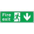 Fire Exit Down Direction Sign.