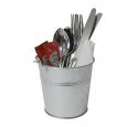 Round Galvanised Steel Bucket, 130x120mm.