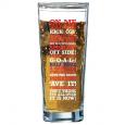 Football Glass With Text, 20oz CE. (48) - (Case of 48)