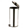 Round Polished Pedal Bin, 30ltr.