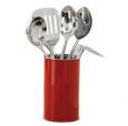 Red Utensil Set & Holder
