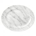 Grey Marble Oval Rimmed Plate 14.4". (6)