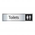 Silver & Black Toilets Door Sign.