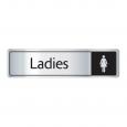 Silver & Black Ladies Toilet Door Sign.