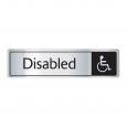 Horizontal Silver & Black Disabled Toilet Door Sign.