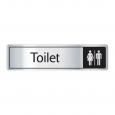 Silver & Black Toilet Door Sign.