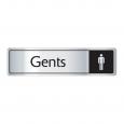 Silver & Black Gents Toilet Door Sign.
