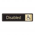 Black & Gold Disabled Toilet Door Sign.