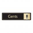 Black & Gold Gents Toilet Door Sign.