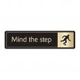 Black & Gold Mind The Step Door Sign.