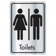 Silver & Black Male & Female Toilet Door Sign.
