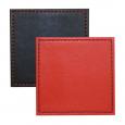 Faux Leather Reversible Red/Black Coaster Set