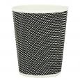 Insulated Hot Cup Black/ White 12oz (500) - (Case of 20)