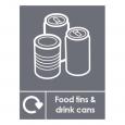 Food Tins & Drink Cans Recycling Sticker