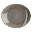Stonecast Peppercorn Grey Oval Coupe Plate 7.75" (12x1)