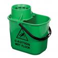 Double Compartment Green Bucket & Wringer 15ltr.