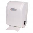 Jangro White Plastic Hands-Free Roll Towel Dispenser.