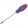 Slotted Parallel Soft Grip Screwdriver 100mm 4mm Tip.