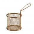 Copper Serving Fry Basket Round 93mm