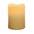 Ivory Wave Rim Frosted Crystal LED Candle 4.5&quot;